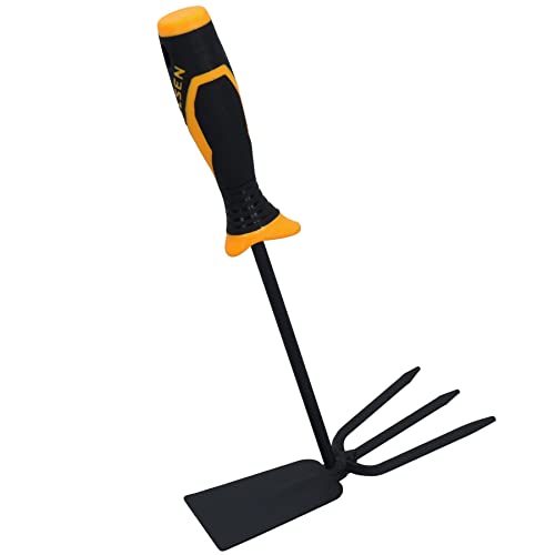 AB Tools Hand Cultivator Weeder Double Head Hoe Fork Garden Soil Dirt Dig Lawn Plant