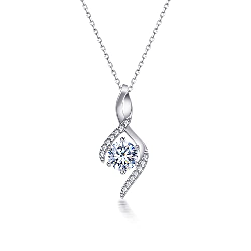 PHNIBIRD Collier en Argent Sterling 925 Pendentif Femme avec Zircone Collier Femme pour Saint-Valentin Cadeau 45+5cm Cover