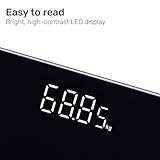 paul russells Digital Bathroom Scales for Body Weight, Weighing Scale with Glass, High Precision Sensors Accurate Weight Machine, Batteries Included, 180kg/28st/400lb, Black - Image 6