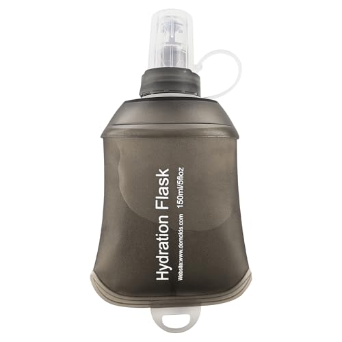 Buite 150ML Soft Flask, Portable TPU Soft Flask Running Bottles for Running Vest, Hydration Pack - Ideal for Hiking Cycling Climbing(Gray)