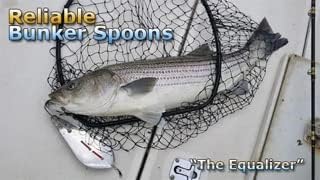 10" Bunker Spoon with Trailing Treble Hook Assembly and Adjustable Keel Weight for Striped Bass Tuna Saltwater Fishing Angling