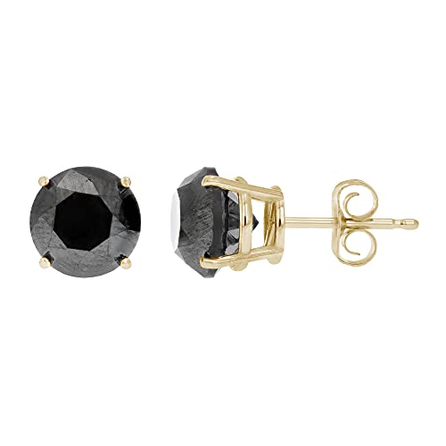 Amazon Collection 14k Gold Black Diamond Stud Earrings (1/2cttw - 3 cttw)2