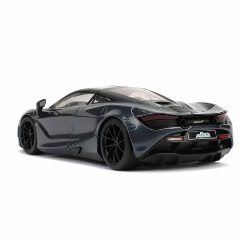 Jada Toys 253203036 Fast & Furious Shaws McLaren 720S, Auto, Tuning-Modell im Ma&szlig;stab 1:24, mit Spoiler, zu &ouml;ffnende Fl&uuml;gelt&uuml;ren, Motorhaube und Kofferraum, Freilauf, grau