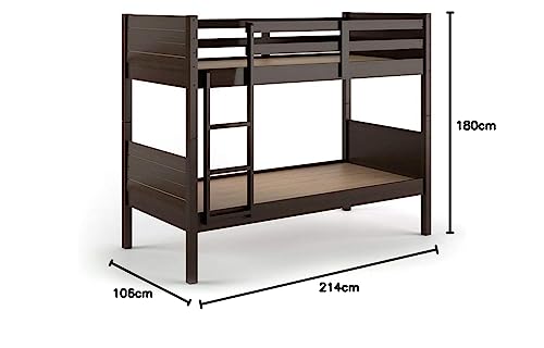 Image of Sheesham Solid Wood Double Size Bunk Bed for Bedroom | Walnut Finish (Walnut Finish)