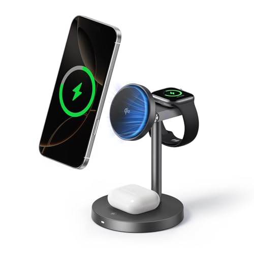 EcoFlow RAPID Mag 3-in-1 ���C�����X�[�d�X�e�[�V�����i�X�^���h�^�jQi2 Magsafe�[�d�� ���C�����X�[�d�Ή� �X�^���h�^ 3�䓯���[�d MagSafe�Ή� �R���p�N�g�݌v �p�x�����\ �ߔM�h�~ iPhone/Apple Wa