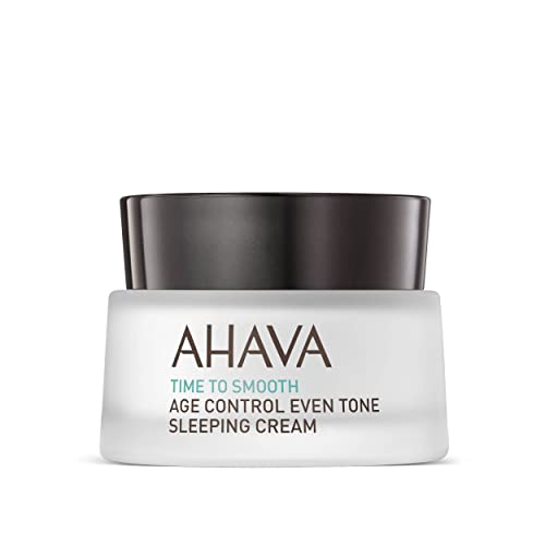 AHAVA Age Control Even Tone Sleeping Cream - Nourishing Night Cream to Brighten Hydrate & Even Out the Skin Overnight & Reduce Wrinkles with Exclusive Osmoter Niacinamide & Jojoba Oil 1.7 Fl.Oz
