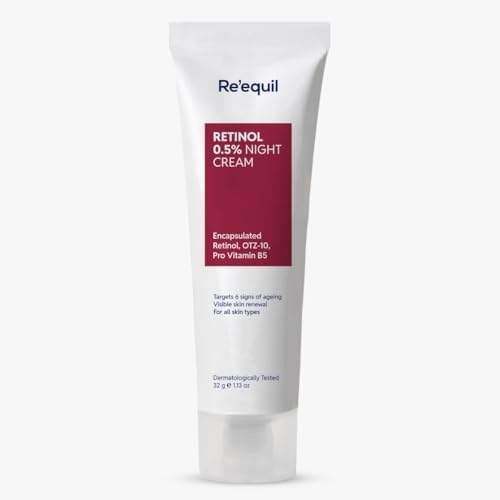 RE' EQUIL 0.5% Retinol Night Cream | Makes Skin Youthful & Smooth | Prevents Fine Lines & Wrinkles | Unisex | All Skin Types | 32G