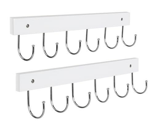 2 Pack Coat Rack Wall Mount with 12 Rotating 180° Coat Hooks, 14....
