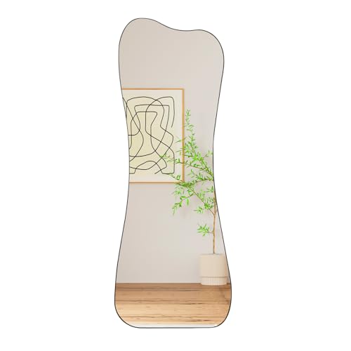 Muzilife Asymetrischer Ganzkörperspiegel 160x60cm, Rahmenloser Spiegel Unregelmäßiger Großer Wandspiegel mit MDF-Rückwand, Deko für Wohnzimmer Flur Eingang Wand (Vasenform) Muzilife Asymetrischer Ganzkörperspiegel 160x60cm, Rahmenloser Spiegel Unregelmäßiger Großer Wandspiegel mit MDF-Rückwand, Deko für Wohnzimmer Flur Eingang Wand (Vasenform)