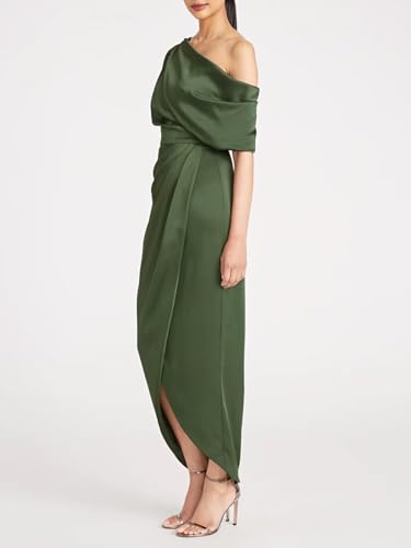 Bedlover One Shoulder Satin Mother of The Bride Dresses Tea Length Formal Evening Party Gowns for Women3