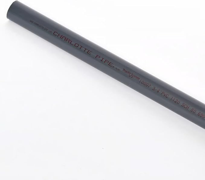 1-1/2 Inch Schedule 80 PVC Pipe, 1-1/2" Diameter, (1.9 Inch OD, 1.5 Inch ID), Industrial High-Pressure Applications (72, Inches)