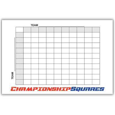 Football Squares Pool Board 100 Grids Poster 24x36