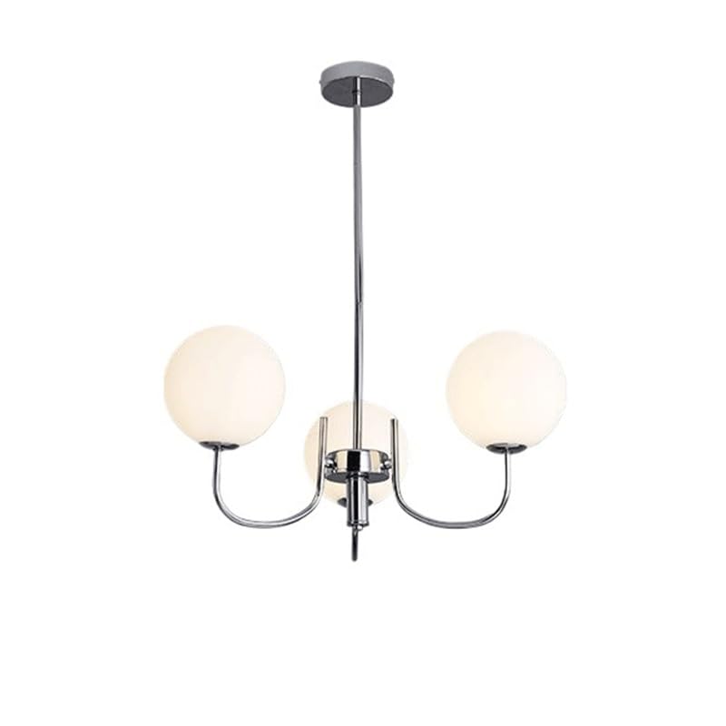 Suspension pour restaurant et salon moderne lustre boule en verre blanc chaleureux culot E27