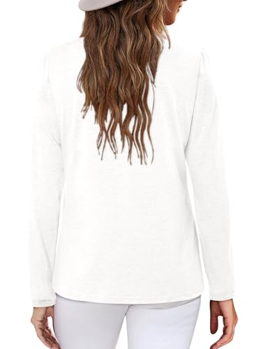 ONLYSHE Women's Casual Striped Long Sleeve Tops Crew Neck Knit Basic Loose Fit T Shirts Fall Fashion Tunic Outfits