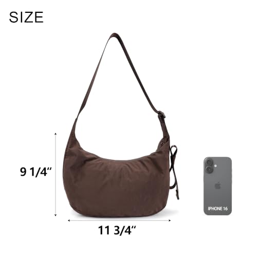 Image of Medium Nylon Crossbody Crescent Bag: Slouchy Style Shoulder Casual with Adjustable Strap