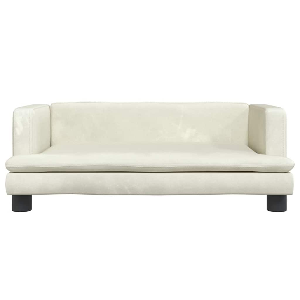 Cuccia per cani in velluto color crema, 80 x 45 x 30 cm, con morbida schiuma, bordo antiscivolo, accogliente e delicata sulle articolazioni, ideale come cuccia per cani, letto per animali