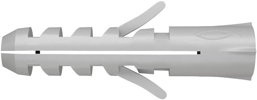 fischer S12 1/2" 25pcs Expansion Plug Rimless Nylon Expands in Two Directions Wood or Chipboard Screws Can Be Used, Ideal for Concrete and Solid Masonry