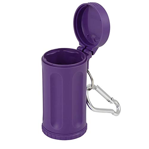 Image of X AUTOHAUX Portable Car Smokeless Windproof Ashtray with Keychain Lid Purple