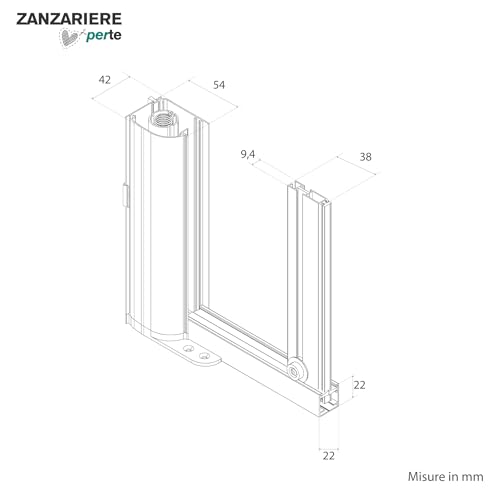 Zanzariera A Rullo "Liliana" L 150 X H 250Cm Laterale Riducibile Per Porta Finestre Con Chiusura Rallentata E Magnetica - Marrone RAL8017 Con Rete In Fibra Di Vetro Grigia - Made In Italy - 5