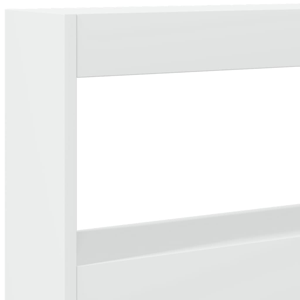 Homgoday Cabecero con caja LED blanca 200 x 17 x 102 cm, cabeceros de cama, cabecero de cama de matrimonio, respaldo para cama y sofá