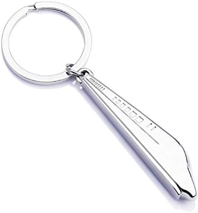 ODETOJOY Metal Silver High-spped Rail Keychain for Children Creative 3D Bullet Train Keyring Locomotive Choo Choo Train Head Key Holder image 4