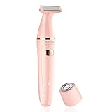 Bikini Trimmer for Women, 2-in-1 Electric Razors for Women, Electric Lady Clipper Pubic Hair Groomer, Cordless Body Trimmer for Women Arms, Legs and armpits, IPX7 Waterproof Wet Dry Use
