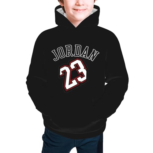 Boys Girls Fashion Hooded Sweater Hoodie With Pocket Sweatshirt Basketball Numbers 23 Jordan-Style 10 - Main Image