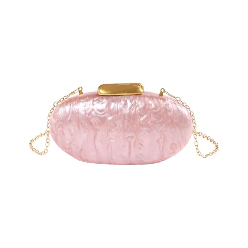 Sac de soirée œuf en acrylique Morain rose, l'art du design unique
