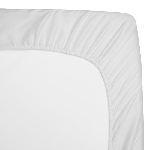 American Baby Company 100% Natural Cotton Percale Fitted Portable/Mini Crib Sheet, White, Soft Breathable, For Boys And Girls #TOP5