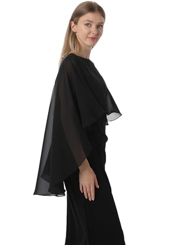 Capelets for women Chiffon Cape Shawls and Wraps for Evening Dress Wedding Capes Cover Up4