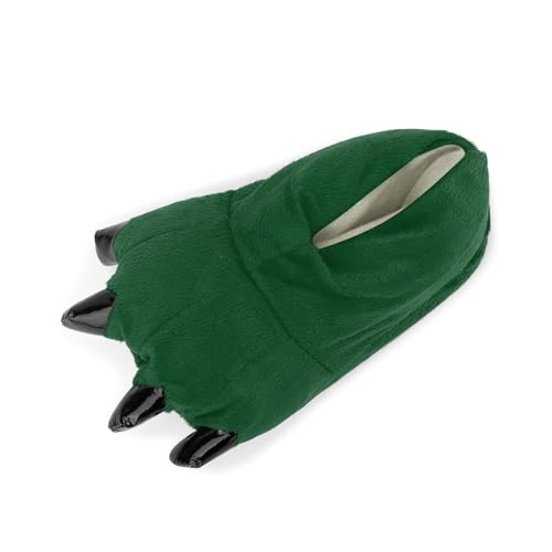 OCHENTA Chaussons Unisexe Animal Fantaisie Peluche Pantoufles Patte Cosplay Vert L(Taille 40-46)