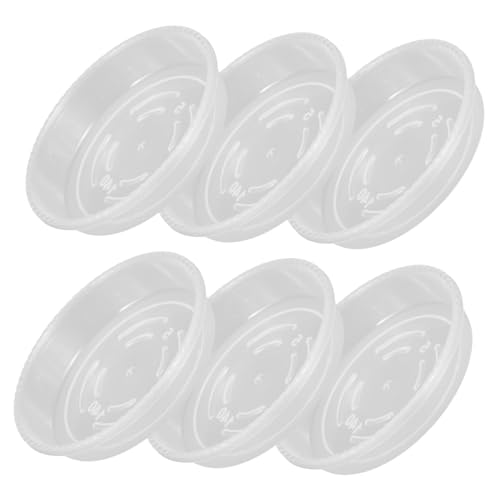 IWOWHERO 6個透明プラスチック製植物用ドリップトレー 室内観葉植物用 受け皿 花鉢排水ベース 丸型 便利な水やりトレイ