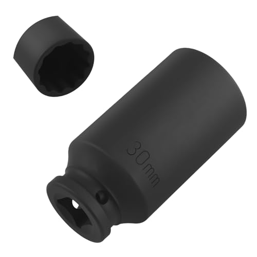 30mm Socket 1/2 Drive 12-Point Impact Socket for Axle Nut & Hub Lock Nut Removal High Torque 30mm 12 Point Axle Nuts Sockets Car Tools for Impact Wrench Ratchet