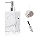 Distributeur de Savon, Les Mains Motif marbre Distributeur de Savon pour Les Mains pour de Salle de Bain Cuisine buanderie,Bouteille Rechargeable, pour Liquide, Lotion shampoing (Blanche)