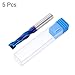 HARFINGTON 5pcs Spiral Router Bit, 6mm Cut Dia. Up Cut 2-Flute Solid Carbide End Mill with 6mm Shank for CNC Wood Carving Engraving, 22mm Cut Length, Blue Nano Coated