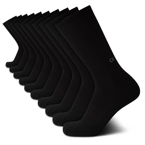 Calvin Klein Mens Crew Socks - 10 Pack Soft Stretch Breathable Athletic Socks for Men for Sports and Running (Size 7-12)
