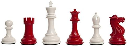 The House of Staunton - The Players Chess Set - Pieces Only - 3.75" King - Red and White Lacquered