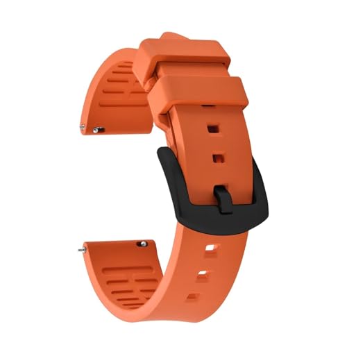 FKM Rubber Watch Strap Diving Sports Quick Release Bracelet Compatible With Tissot/Seiko/OmegaWatch Band(Oange-Black Buckle,23mm