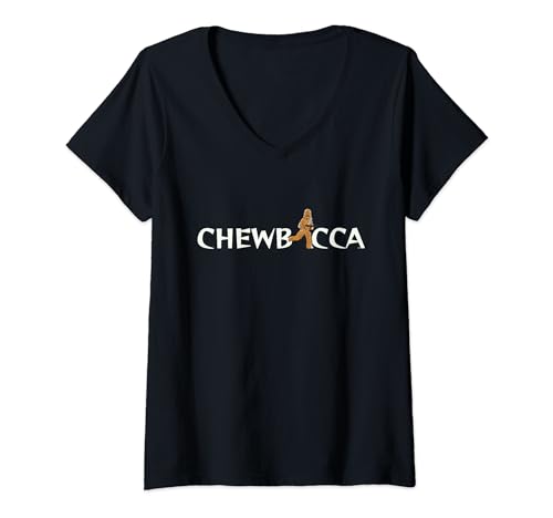 T-shirt Star Wars Chewbacca col V femme haut manches courtes graphique original