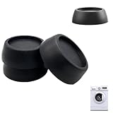 Ginddy Waschmaschine Vibrationsdämpfer,4 Stück Schwingungsdämpfer Rund Geräuschreduzierend Anti-Vibration Vibrationsdämpfer Verlängern ihre Lebensdauer für Waschmaschinen Trockner Gummifüße (Schwarz)