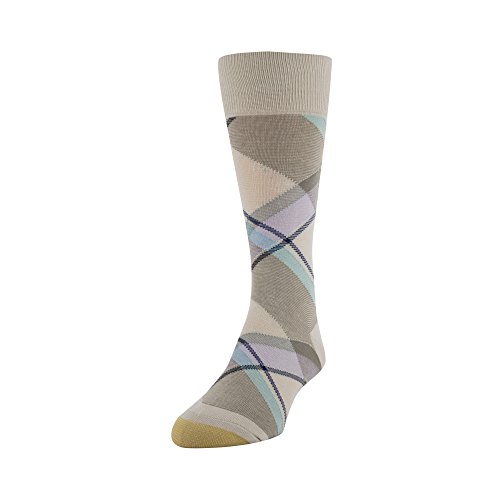 Gold Toe Men's Patterned Fashion Dress Crew Socks, 1 Pair, Bohemian Plaid, Shoe Size: 6-12.5