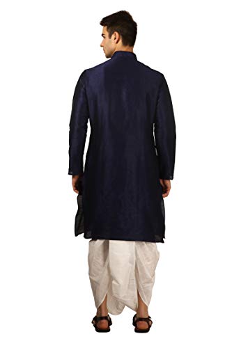 Image of Royal Kurta Men's Cotton Silk Dhoti Kurta (White)