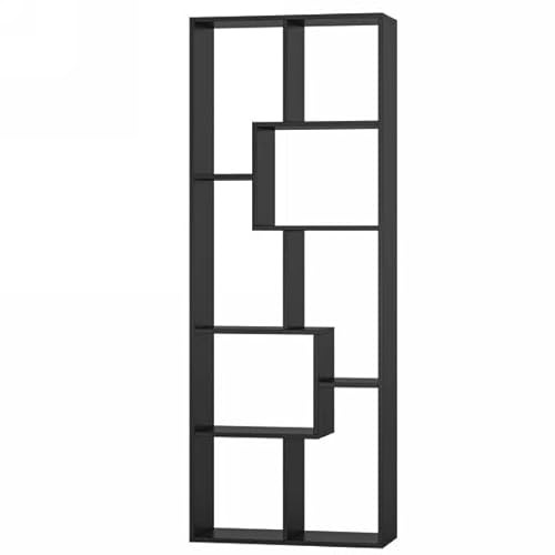 Itusut Geometric Bookcase, Wood Black Bookshelf 8-Tier, Modern Freestanding Decorative Storage Shelving Display Shelves, Multifunctional Etagere Bookshelves For Bedroom Living Room Entryway Hallway #TOP7