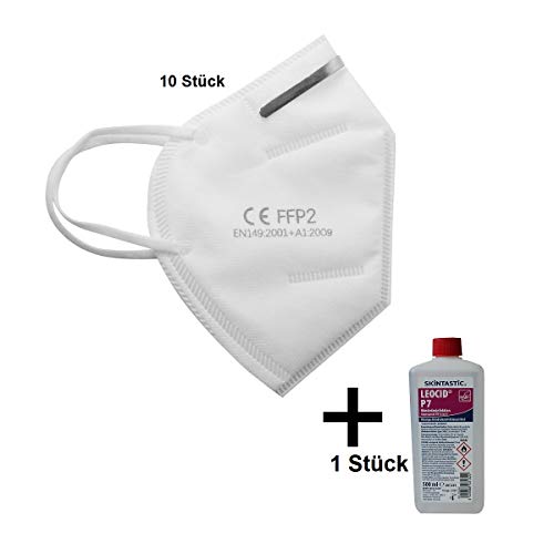 Preisvergleich Produktbild Mundschutz mit verstellbarem Nasenclip / Mund- und Nasenschutz - PP Vlies - Gesichtsbedeckung mit Filterleistung (10)