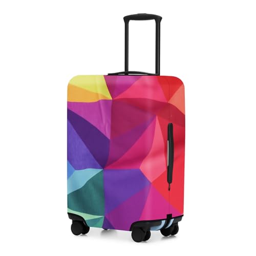 Luggage Covers for Suitcase Tsa Approved, Travel Suitcase Cover Protector Fits 26-28 Inch Luggage, Washable Baggage Covers (L, Colorful Geometry)