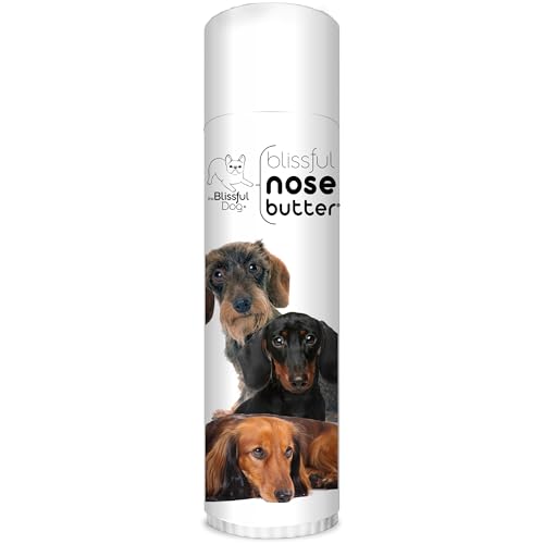 Image of The Blissful Dog Daschund Nose Butter for Dry, Cracked Skin, Lick-Safe Dog Nose Balm with Moisturizing Shea Butter, Almond, Olive, and Essential Oils, Pet Supplies, Uncented, 0.50 oz.