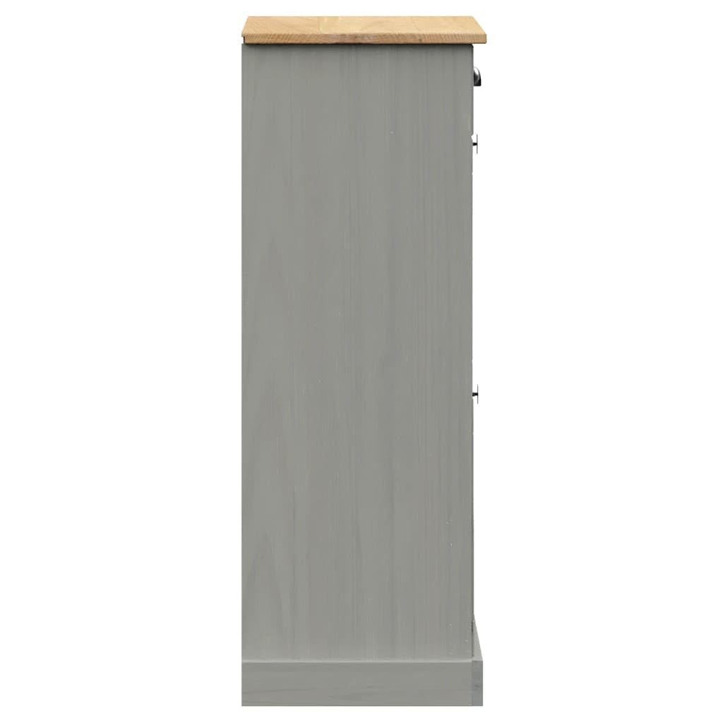 Schuhschrank, Massivholz, Kiefer, 60 x 35 x 96 cm | Metallgriffe, Reinigung mit feuchtem Tuch, Wandbefestigung inklusive, Staubrückung