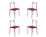 sillas de cocina rojas ✅MATERIAL: Realizado en metal y ecopiel.