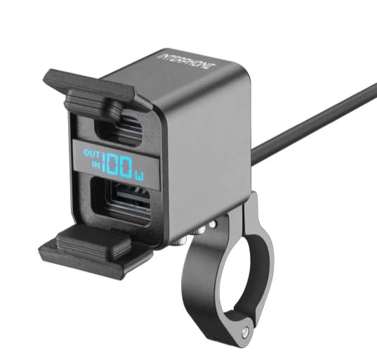 INTERPHONE - Mantenitore e caricatore two way 100W per moto, dispositivo 2 in 1, carica bi-direzionale, ricarica rapida, mantiene in perfette condizioni la batteria della moto, potente e sicuro