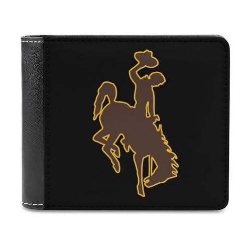 Wyoming Athletics Logo Funny Wallet for Men RFID Blocking Bifold Wallets Soft Billfold with Card Slots Custom Gifts for Women